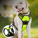 Arnês Anti-puxão para Cães Grandes – Ajustável e Confortável | Colete de Passeio com Faixas Refletoras, Alça de Controlo e 2 Anéis Metálicos