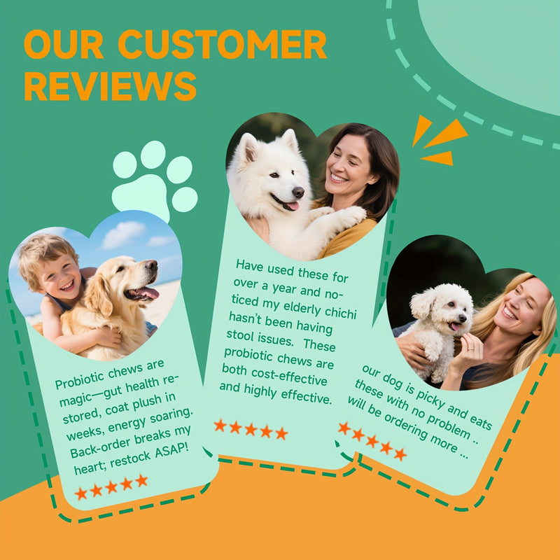 Suplemento Probiótico ARFUNY para Cães – 120 Gomas Mastigáveis com 8 Mil Milhões de CFU | Apoio Digestivo, Imunidade e Saúde da Pele e do Pelo