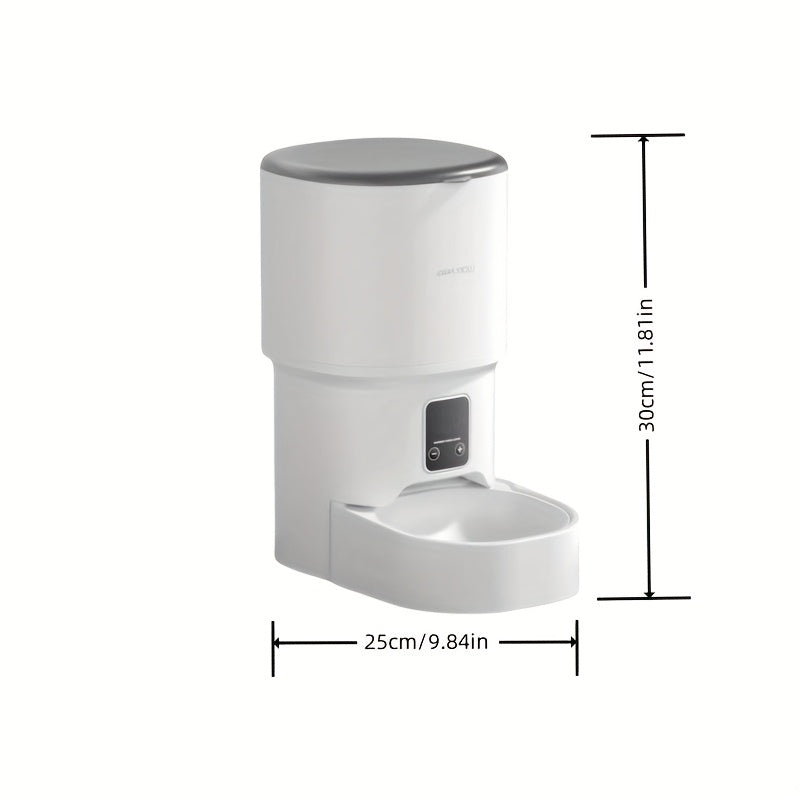 Comedouro Automático Inteligente Wi-Fi 4L – Controlo via App e Design Anti-humidade | Alimentador Moderno e Programável para Cães e Gatos
