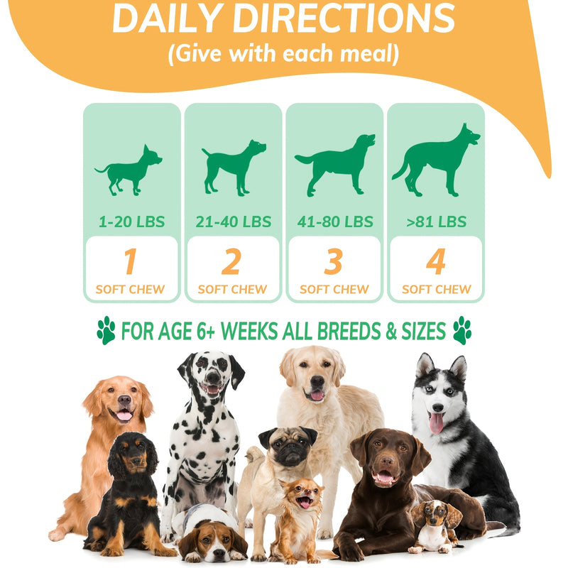 Suplemento Probiótico ARFUNY para Cães – 120 Gomas Mastigáveis com 8 Mil Milhões de CFU | Apoio Digestivo, Imunidade e Saúde da Pele e do Pelo