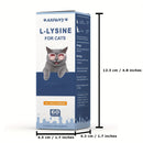 Suplemento L-Lisina Líquido para Gatos – 60ml | Apoio Respiratório, Ocular e Imunitário | Fórmula Saborosa e Fácil de Administrar